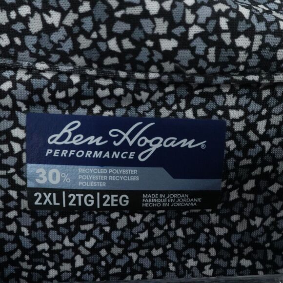 Ben Hogan Shirt Mens 2XL Gray Geometric Golf Polo Stretch Preppy Casual - Picture 3 of 12